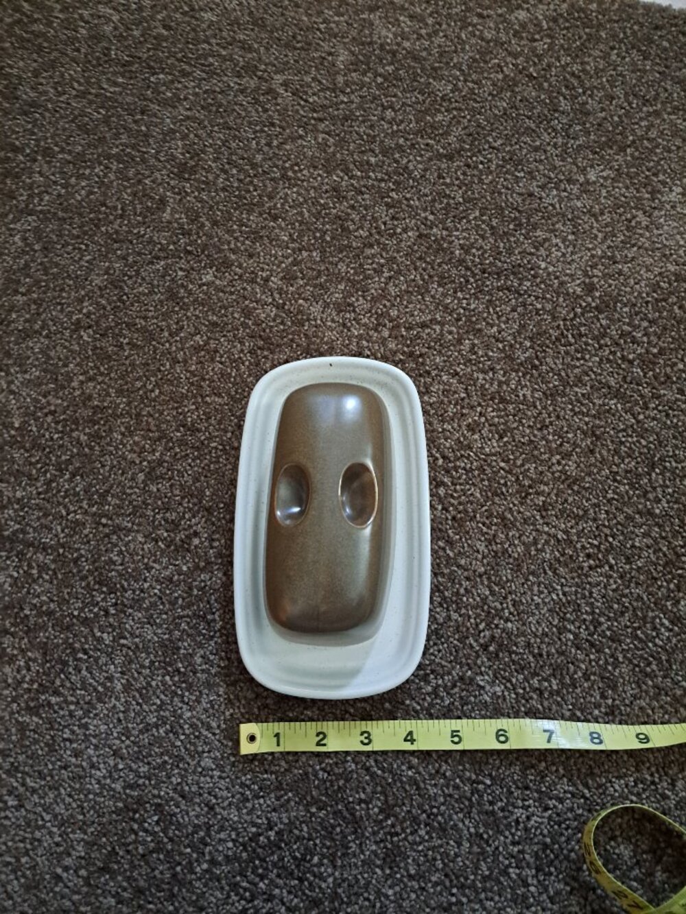 Vintage Mikasa covered butter dish in the "Buckskin" pattern Japan PF012 - Picture 8 of 9